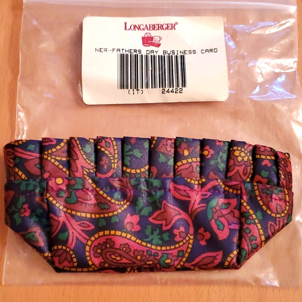 Longaberger Business Card Basket Fabric Liner 🐧 Father's Day Paisley